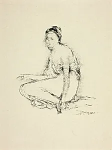 Model Seated on Floor