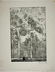 Morning, Crossroads of the Forts de Marlotte by Louis Auguste Lepère