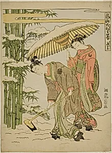 Moso (Chinese: Meng Zong), from the series "Fashionable Japanese Versions of the Twenty-four Paragons of Filial Piety (Furyu Yamato nijushiko)" by Isoda Koryusai