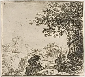 Mountainous Landscape with a Road, from the series Set of Landscapes