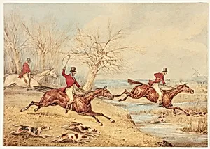 Mounted Hunters with Dogs
