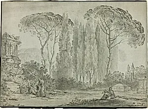 Mourners in a Graveyard