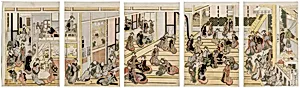 New Year's Day at Ogi-ya brothel by Katsushika Hokusai