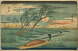 No. 32: Seba, from the series "Sixty-nine Stations of the Kisokaido (Kisokaido rokujukyu tsugi no uchi)" by Utagawa Hiroshige