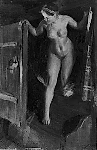 Nude Girl in Doorway