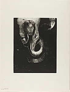 Oannes: "I, the first consciousness in Chaos, rose from the abyss to harden matter, to determine forms," plate 14 from The Temptation of Saint Anthony (3rd series) by Odilon Redon