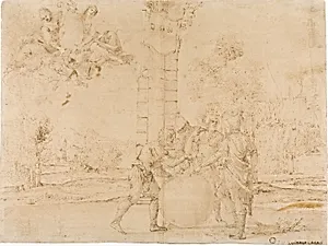 Octavian, Mark Antony, and Lepidus Dividing the Roman Empire, with Bologna in the Background