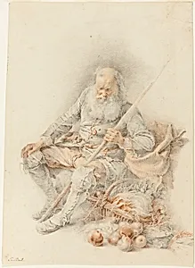 Old Man with a Basket of Fruit and Vegetables