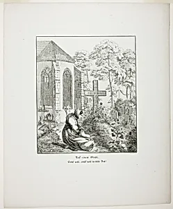On a Grave, plate nine from Zehn Blätter zu Hebels Alemannischen Gedichten