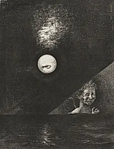On the Horizon the Angel of Certitude, and in the Somber Heaven a Questioning Eye, plate four from To Edgar Poe by Odilon Redon