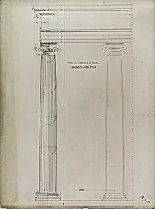 Orders of Architecture, Greek Ionic Order from the Temple of Minerva Polias, Athens, Greece, Elevation