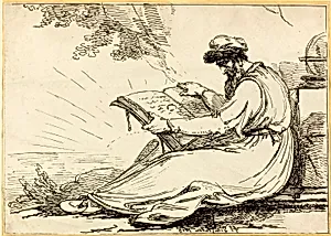 Oriental with a Beard, Reading a Book