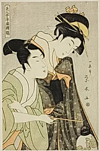 Osome and Hisamatsu, from the series "Beauties in Joruri Roles (Bijin awase joruri kagami)"