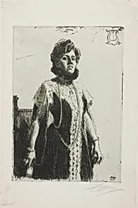 Oxenstierna (Mrs. Aurore Klintberg, née Oxenstierna, Whole length) by Anders Zorn