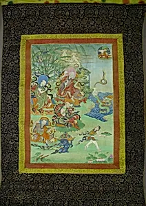 Painted Banner (Thangka) from a Set of Seven Portraying the Sixteen Arhats (Elders), Early Disciples of the Historical Buddha Shakyamuni by Unknown