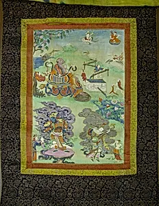 Painted Banner (Thangka) of Hvashang, from a Set of Seven Portraying the Sixteen Arhats (Elders), Early Disciples of the Historical Buddha Shakyamuni by Unknown
