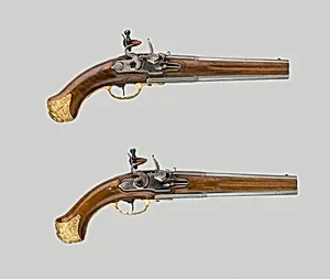 Pair of Double-Barrel Flintlock Pistols by Unknown