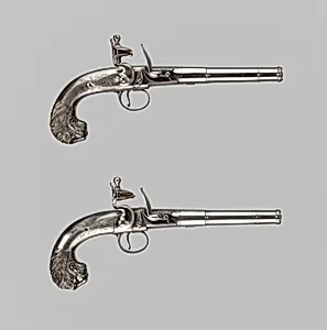 Pair of Flintlock Turn-Off Pistols by Unknown