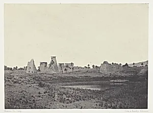 Palais de Karnak, Propylées du Sud; Thèbes, plate 30 from the album "Egypte, Nubie, Palestine et Syrie" (1852) by Maxime Du Camp