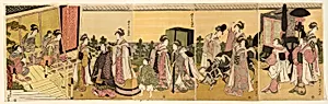 Parody of Prince Genji and his procession