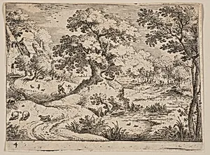 Path by a Swamp: Sheepdog and Sheep, from Landscapes