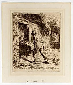 Peasant with a Wheelbarrow by Jean François Millet