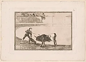Pedro Romero killing the halted bull, plate 30 from The Art of Bullfighting by Francisco José de Goya y Lucientes