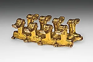 Pendant in the Form of Four Double-Headed Figures with Long Beaks, Possibly Ducks