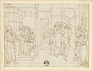 Pilate Washing His Hands, with Christ Being Led Away