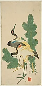 Pine and cranes