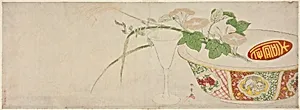 Plants, Porcelain Bowl, and Glass Goblet by Katsukawa Shunsho