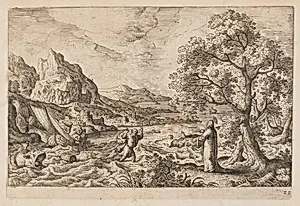 Plate 22, from Landscapes with Scenes from the Old and New Testament and Ovid’s Metamorphoses by Hans Bol