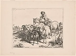 Plate 9, from The Set of 12 Pastorals Scenes