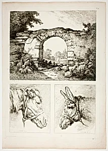 Plate Fourteen of 38 from Oeuvres de J. B. Huet by Jean Baptiste Huet