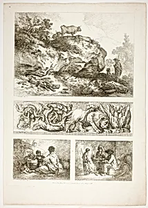Plate Nine of 38 from Oeuvres de J. B. Huet by Jean Baptiste Huet