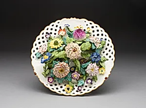 Plate with Applied Flowers