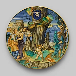 Plate with Narcissus, Cupid, and Echo Transformed