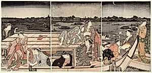 Pleasure-Boating on the Sumida River by Kitagawa Utamaro
