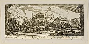 Plundering and Burning a Village, plate seven from The Large Miseries of War