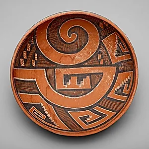 Polychrome Bowl with Abstract Geometric Motifs