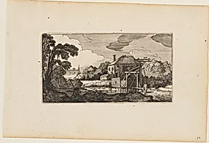 Pond before Wooden Bridge and a House, from Twelve landscapes with Figures