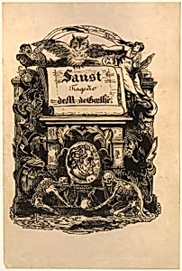 Portrait Medallion of Goethe, title page from Faust by Achille Devéria