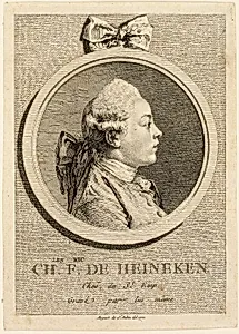 Portrait of Charles Frederick de Heincken by Augustin de Saint-Aubin