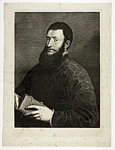 Portrait of the Poet Pietro Aretino, from Cabinet Reynst; Variarum imaginum a celeberrimis artificibus pictarum Caelaturae (Cabinet Reynst: Engravings of various images painted by famous artists)