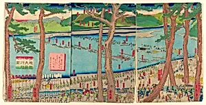 Procession of Minamoto no Yoritomo across the Oi River (Minamoto Yoritomo ko Oikawa gyoretsu zu)