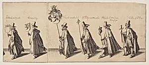 Procession of Six People Preceded by a Horse, from The Funeral of Brederode