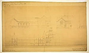 Proposed Fine Arts Museum, World's Columbian Exposition, Chicago, Illinois, Elevation Sketches by John Wellborn Root