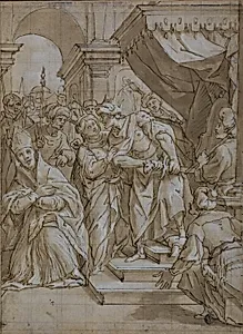 Queen Intervening to Spare the Life of a Bishop Saint