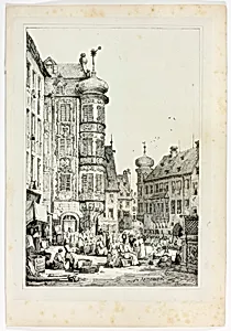 Ratisbonne, from Facsimiles of Sketches made in Flanders and Germany