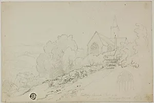 Rattery Church, East End and the new Vicarage House by Unknown artist